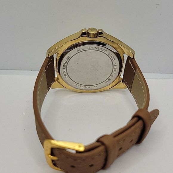 MICHAEL KORS MK2394 Women's Brown Leather Analog Dial Quartz Wrist Watch AM519 - Picture 11 of 11